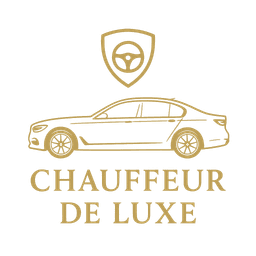 Chauffeur De Luxe gold crest logo carved overlay